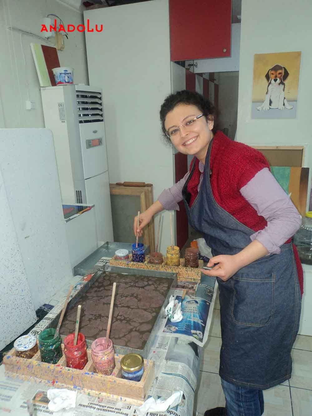 Yetişkinlerle Ebru Kursları Çanakkalede