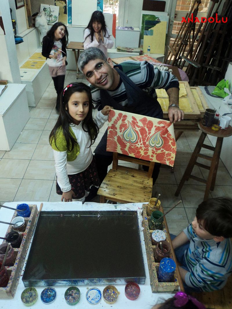 Çocuk İçin Ebru Kursu Çanakkalede