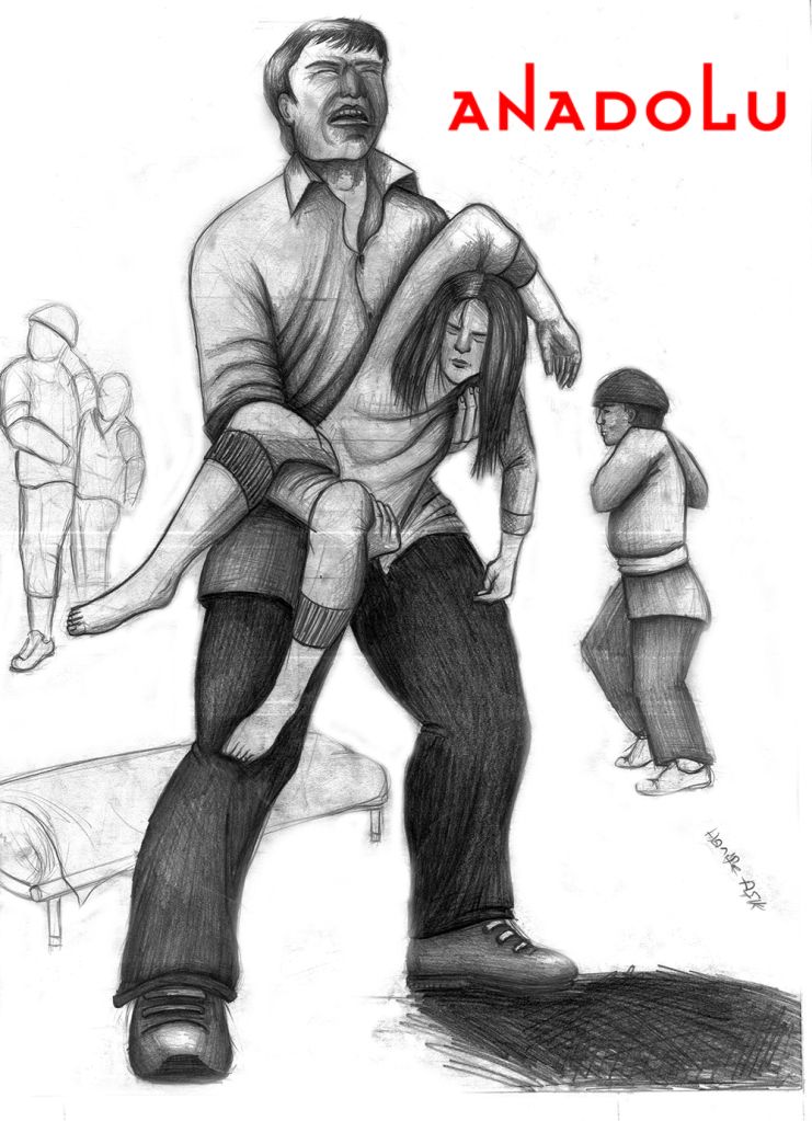 Çanakkalede karakalem babası ve kızı