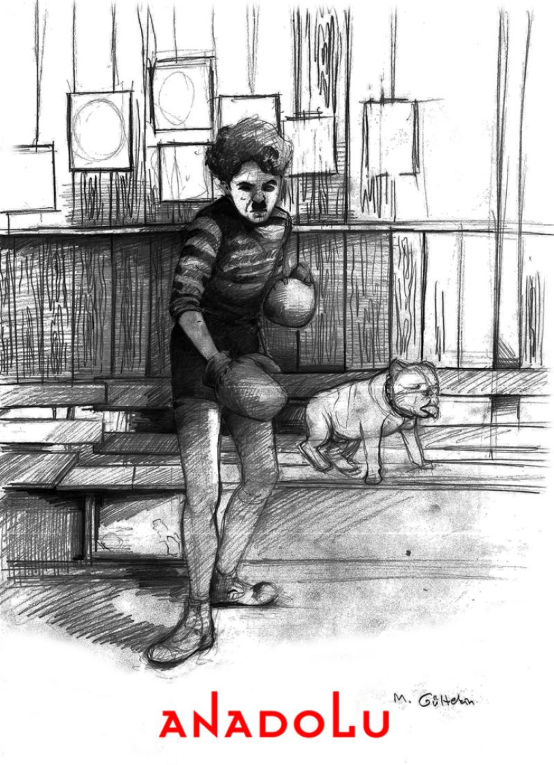 karakalem Charlie Chaplin Çizimleri Çanakkalede
