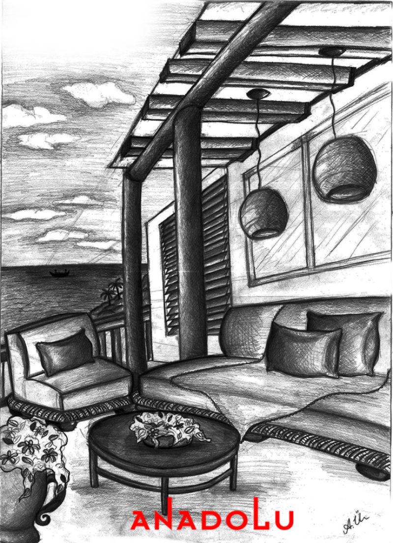 karakalem Kamelya Çizimleri Çanakkalede